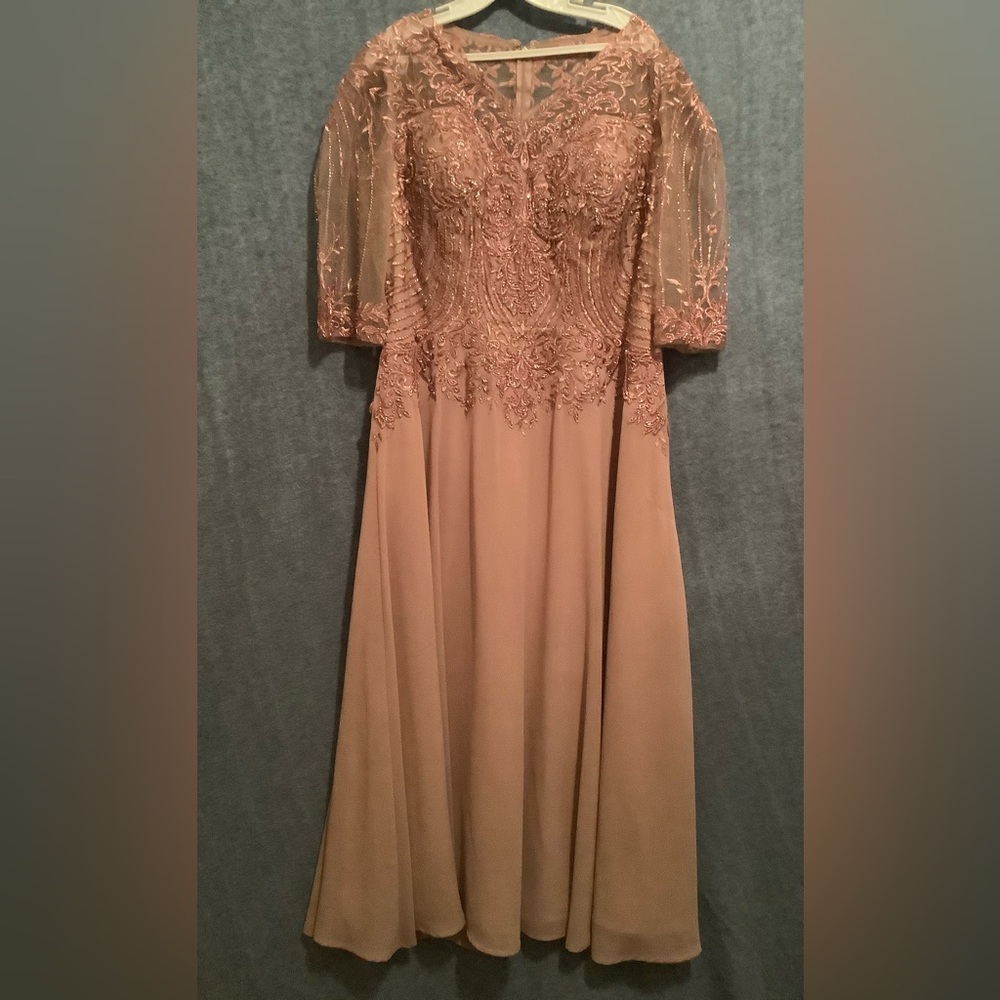 Women's Dress 2XL ALTERED-Mother Of The Bride Dress-PINK (dusty rose)